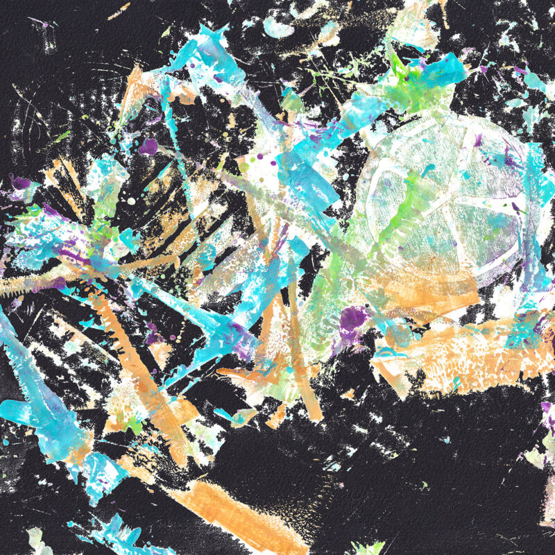 Cosmic Noir Black Fireworks of Colors (Print)