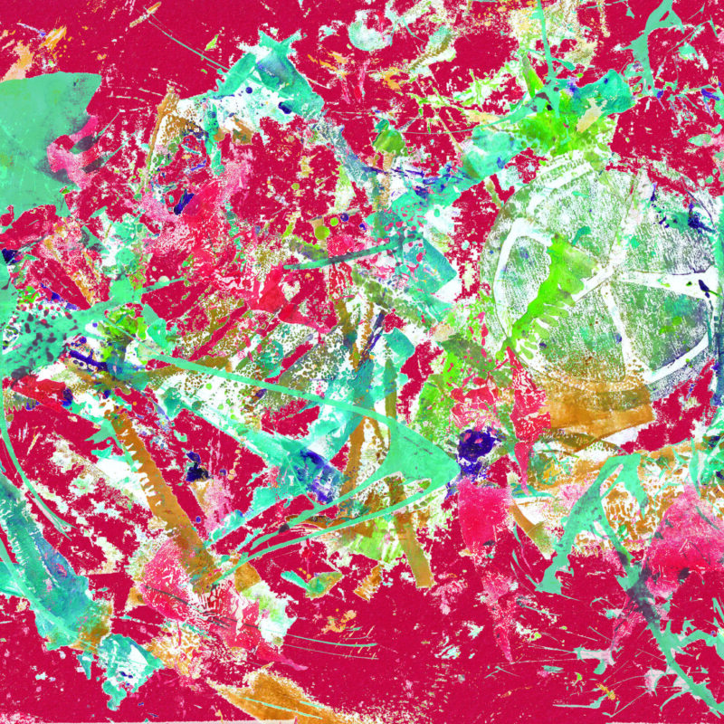 Cosmic Noir Red Fireworks of Colors