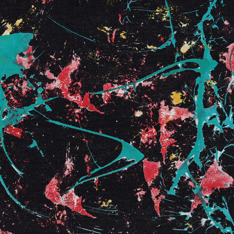 Cosmic Noir Turquoise Fireworks of Colors (Print)